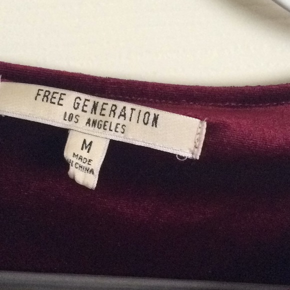 Burgundy velveteen tunic - Picture 3 of 5